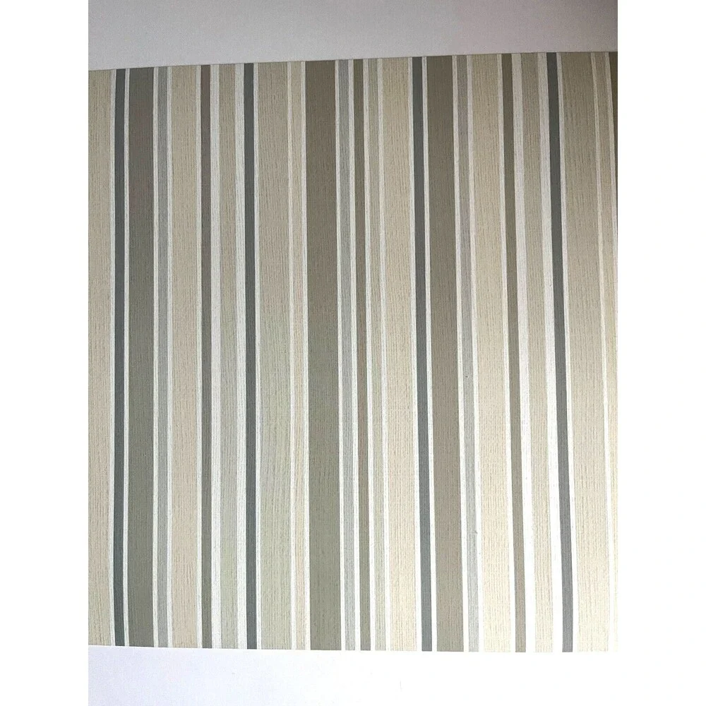 Striped Placemats Vinyl Wipe Clean Green White Made in the USA Set of 4
